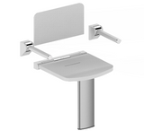 AKW Onyx Shower Seat With Back, Arms & Adjustable Leg - White (02811WH-LS)
