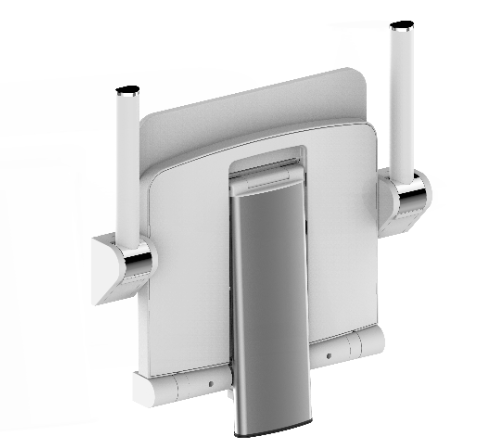 AKW Onyx Shower Seat With Back, Arms & Adjustable Leg - White (02811WH-LS)