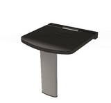 AKW Onyx Compact Fold-Up Shower Seat With Leg - Black (02802BK-LS)
