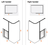 AKW Option HW Half Height Wet Floor Shower Screen Set – Choice of Width, Height & Handing