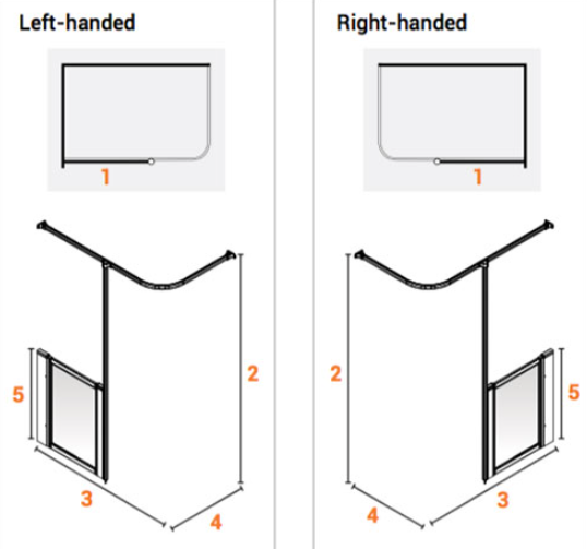 AKW Option H Half Height Shower Screen Set for Shower Trays – Choice of Width, Height & Handing