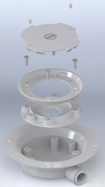 AKW Tuff Form 1 Part Pumped Waste Adaptor with 22mm Outlet - Vinyl Floors (25414)