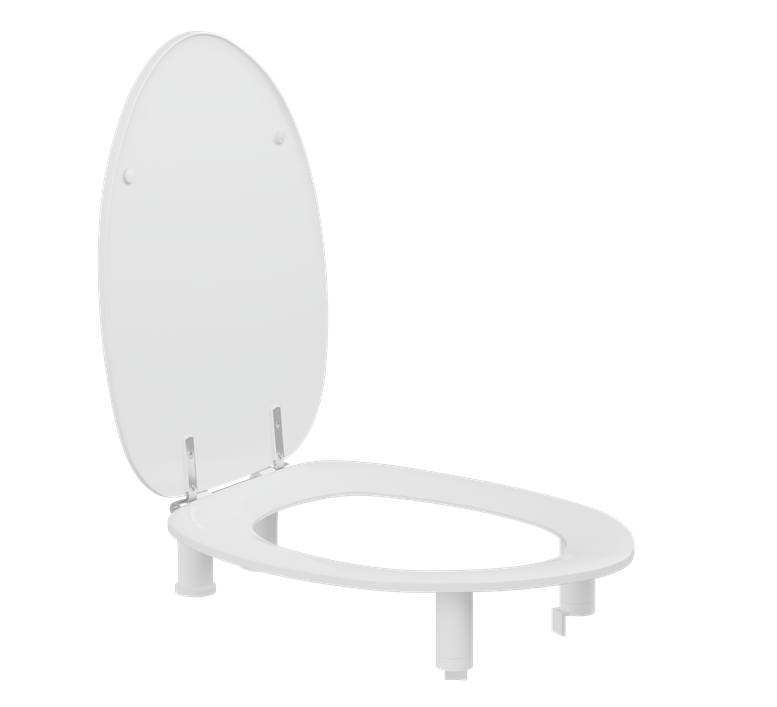 Pressalit Toilet Seat Dania With Cover, 100 mm Raised Incl. Splash Guard White (R34000)