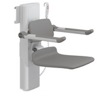 Pressalit PLUS Shower Seats 450, Incl. Back- And Armrests, 500 mm Electrically Height Adjustable With Wired Hand Control Grey (R7664112)