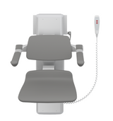 Pressalit PLUS Shower Seats 450, Incl. Back- And Armrests, 500 mm Electrically Height Adjustable With Wired Hand Control Grey (R7664112)