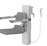 Pressalit PLUS Shower Seats 450, Incl. Back- And Armrests, 500 mm Electrically Height Adjustable With Wired Hand Control Grey (R7664112)