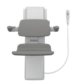 Pressalit PLUS Shower Seats 450, Incl. Back- And Armrests, 500 mm Electrically Height Adjustable With Wired Hand Control Grey (R7664112)