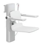 Pressalit PLUS Shower Seats 450, Incl. Back And Armrests, 500 mm Electrically Height Adjustable With Wired Hand Control (R7664000)
