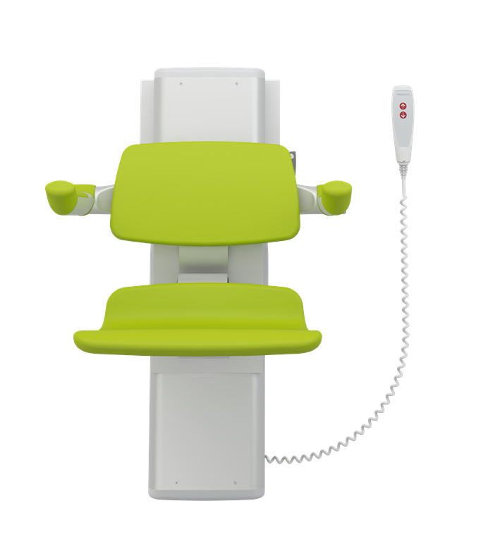 Pressalit PLUS Shower Seat 450, Electrically Height Adjustable And Manually Sideways Adjustable Lime Green (R7664277)
