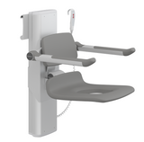 Pressalit PLUS Shower Seat 450 With Aperture, Electrically Height Adjustable And Manually Sideways Adjustable Anthracite Grey (R7665112)