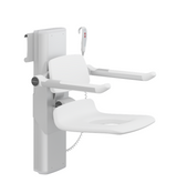 Pressalit PLUS Shower Seat 450 With Aperture, Electrically Height Adjustable And Manually Sideways Adjustable White (R7665000)