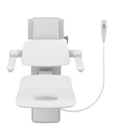 Pressalit PLUS Shower Seat 450 With Aperture, Electrically Height Adjustable And Manually Sideways Adjustable White (R7665000)