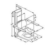 Pressalit PLUS Shower Seat 450 With Aperture, Electrically Height Adjustable And Manually Sideways Adjustable White (R7665000)