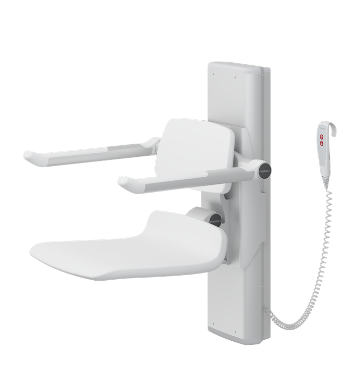 Pressalit PLUS Shower Seat 450, Electrically Height Adjustable White (R7634000)