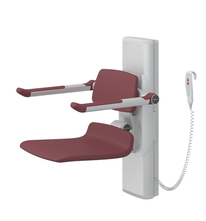 Pressalit PLUS Shower Seat 450, Electrically Height Adjustable Red (R7634035)