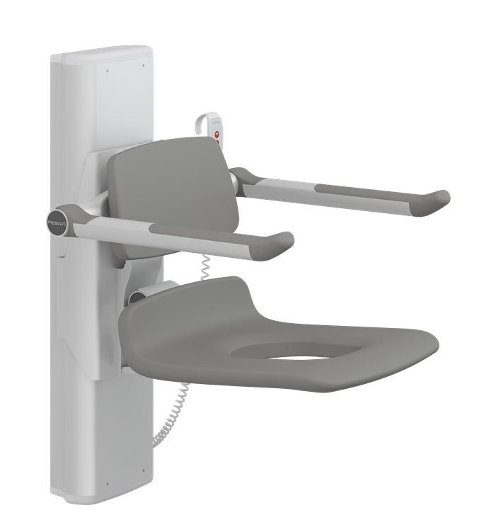 Pressalit PLUS Shower Seat 450 With Aperture, Electrically Height Adjustable Grey (R7635112)