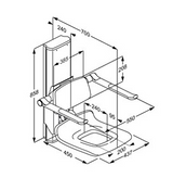 Pressalit PLUS Shower Seat 450 With Aperture, Electrically Height Adjustable Grey (R7635112)