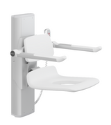 Pressalit PLUS Shower Seat 450 With Aperture, Electrically Height Adjustable White (R7635000)