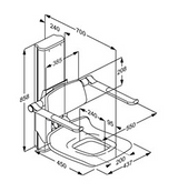 Pressalit PLUS Shower Seat 450 With Aperture, Electrically Height Adjustable White (R7635000)
