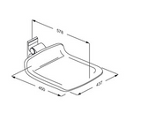 Pressalit PLUS Shower Seat 450, Fixed Height White (R7404000)