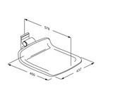 Pressalit PLUS Shower Seat 450, Fixed Height Dark Blue (R7404108)