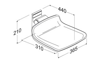 Pressalit PLUS Shower Seat 310, Fixed Height White (R7304000)