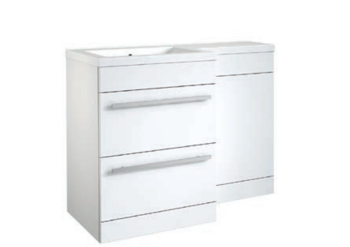 Kartell K-VIT Matrix Drawer L-Shaped Furniture Pack 1100mm Left Hand - White Gloss (FUR008PU-FUR402MA-FUR430NEW-ACC001N)