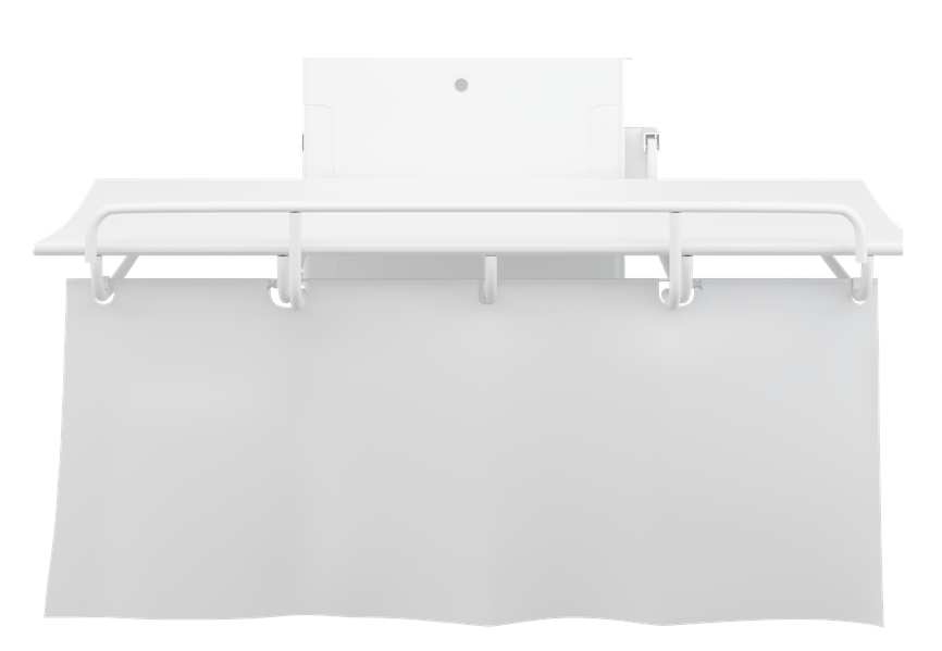 Pressalit SCT 1000 splash curtain protecting the carer from splashing