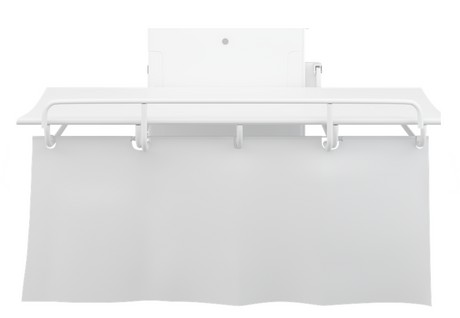 Pressalit SCT 1000 splash curtain protecting the carer from splashing