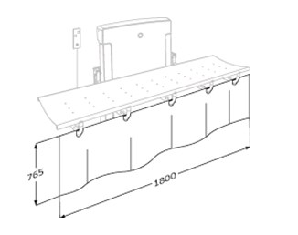 Pressalit SCT 1000 splash curtain detail