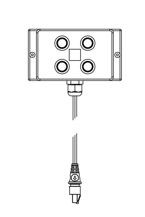 Pressalit wall-mounted control panel with cable for change tables