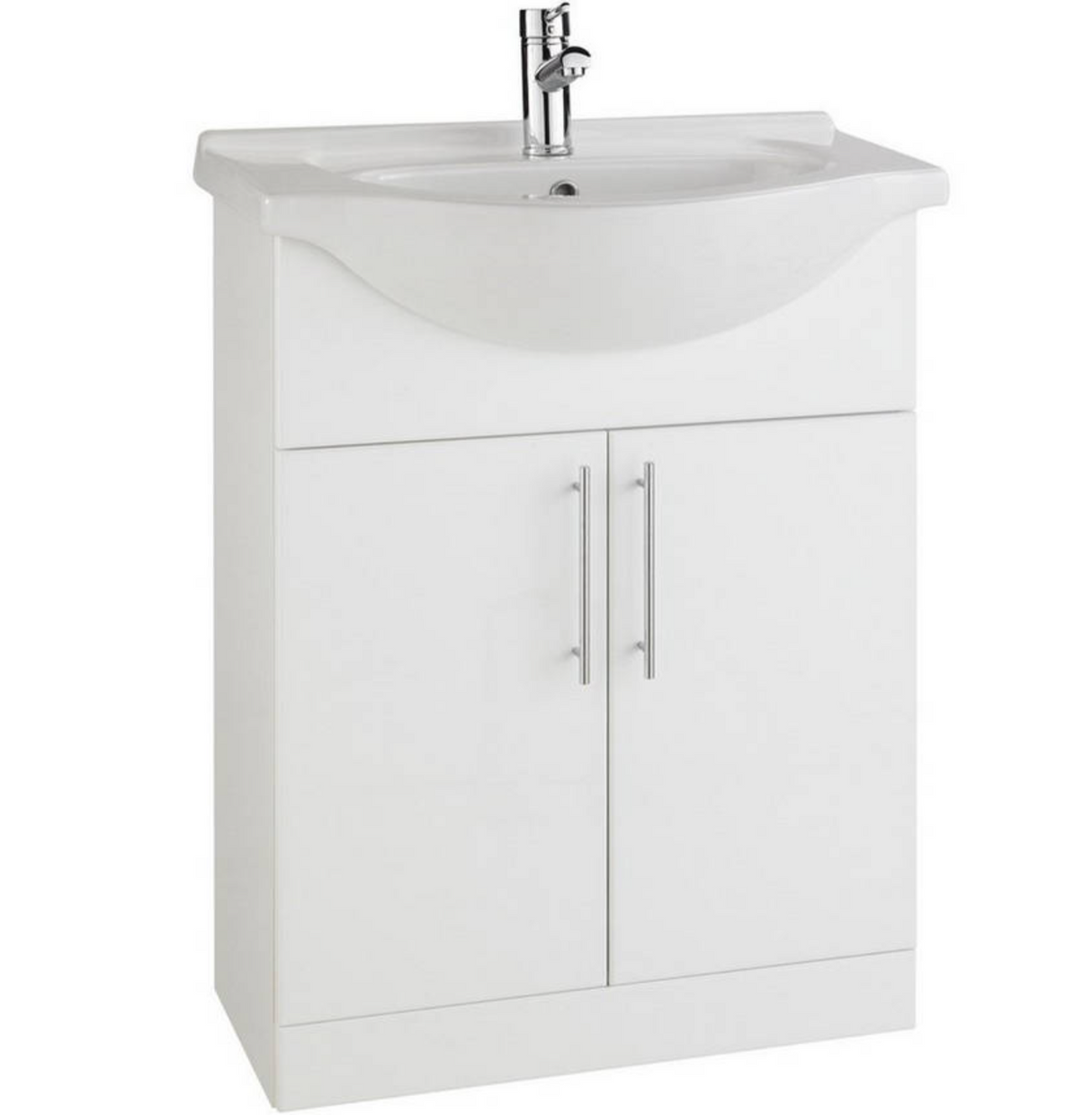 Kartell K-VIT Impakt 650mm Cabinet With Basin-White Gloss (IMP650VU RWF65BASIN)