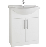 Kartell K-VIT Impakt 650mm Cabinet With Basin-White Gloss (IMP650VU RWF65BASIN)