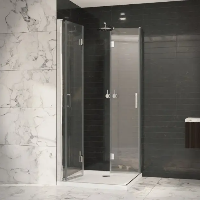 Impey Coram Premier 8 8mm Glass 760mm x 760mm Double Bi-Fold Door Shower Enclosure Chrome (P8CB76CUC)