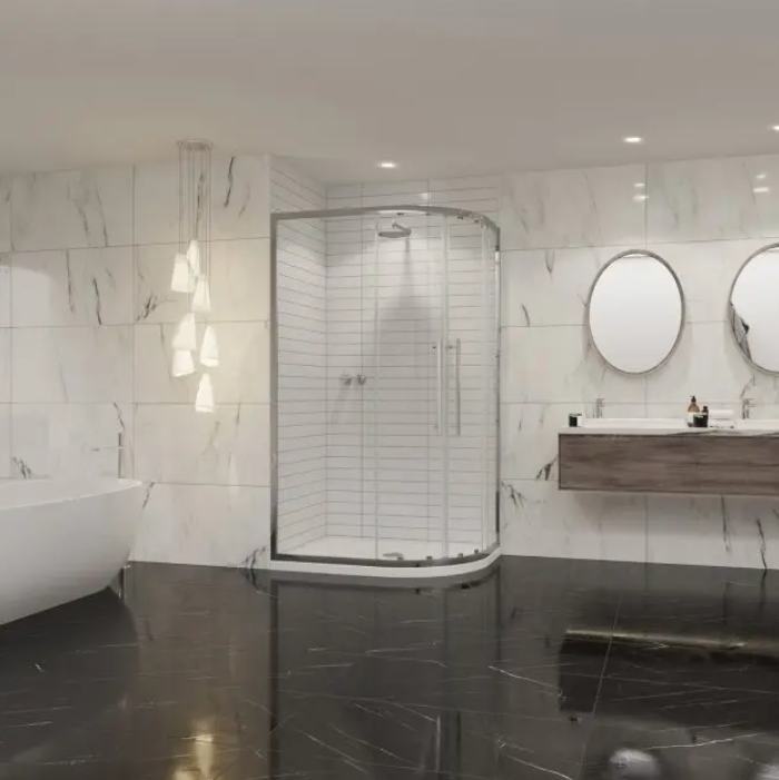 Impey Coram Premier 8 8mm Plain Glass 1200mm x 900mm Double Offset Quadrant Shower Enclosure Chrome  (P8QD129CUC)