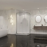 Impey Coram Premier 8 8mm Plain Glass 1200mm x 900mm Double Offset Quadrant Shower Enclosure Chrome  (P8QD129CUC)