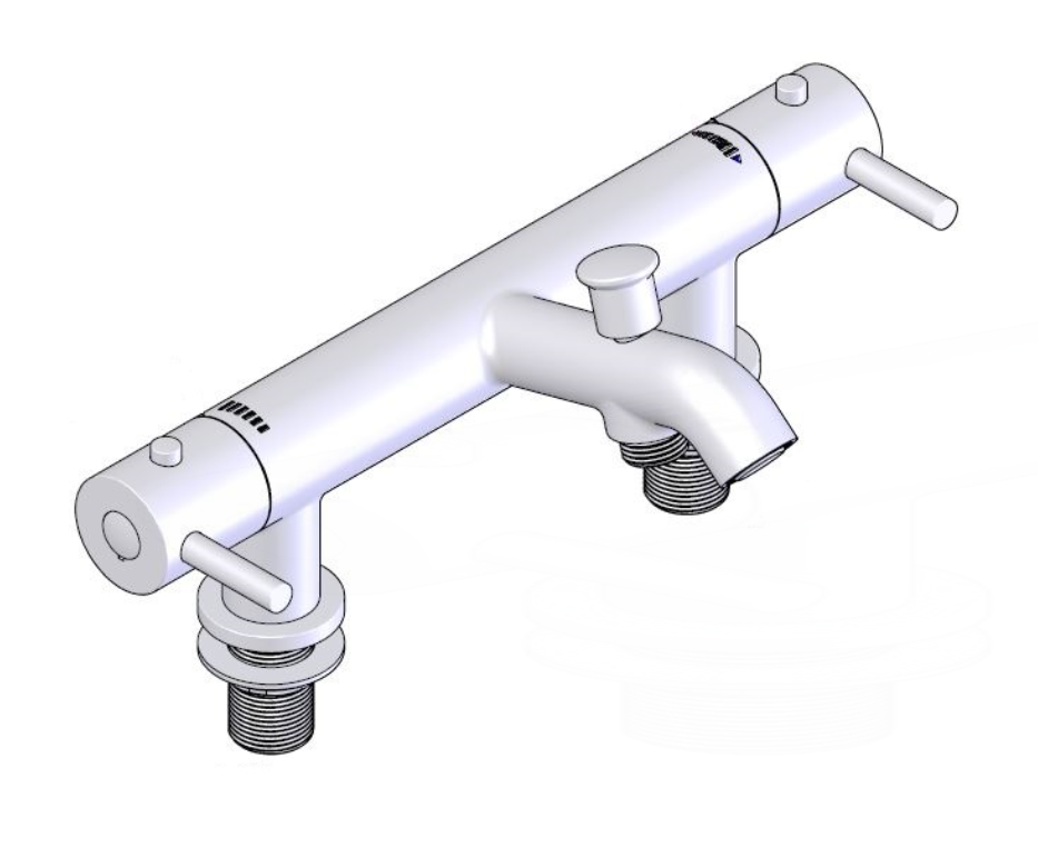 AKW Thermostatic Peg Lever Bath Shower Mixer Tap, photo 2