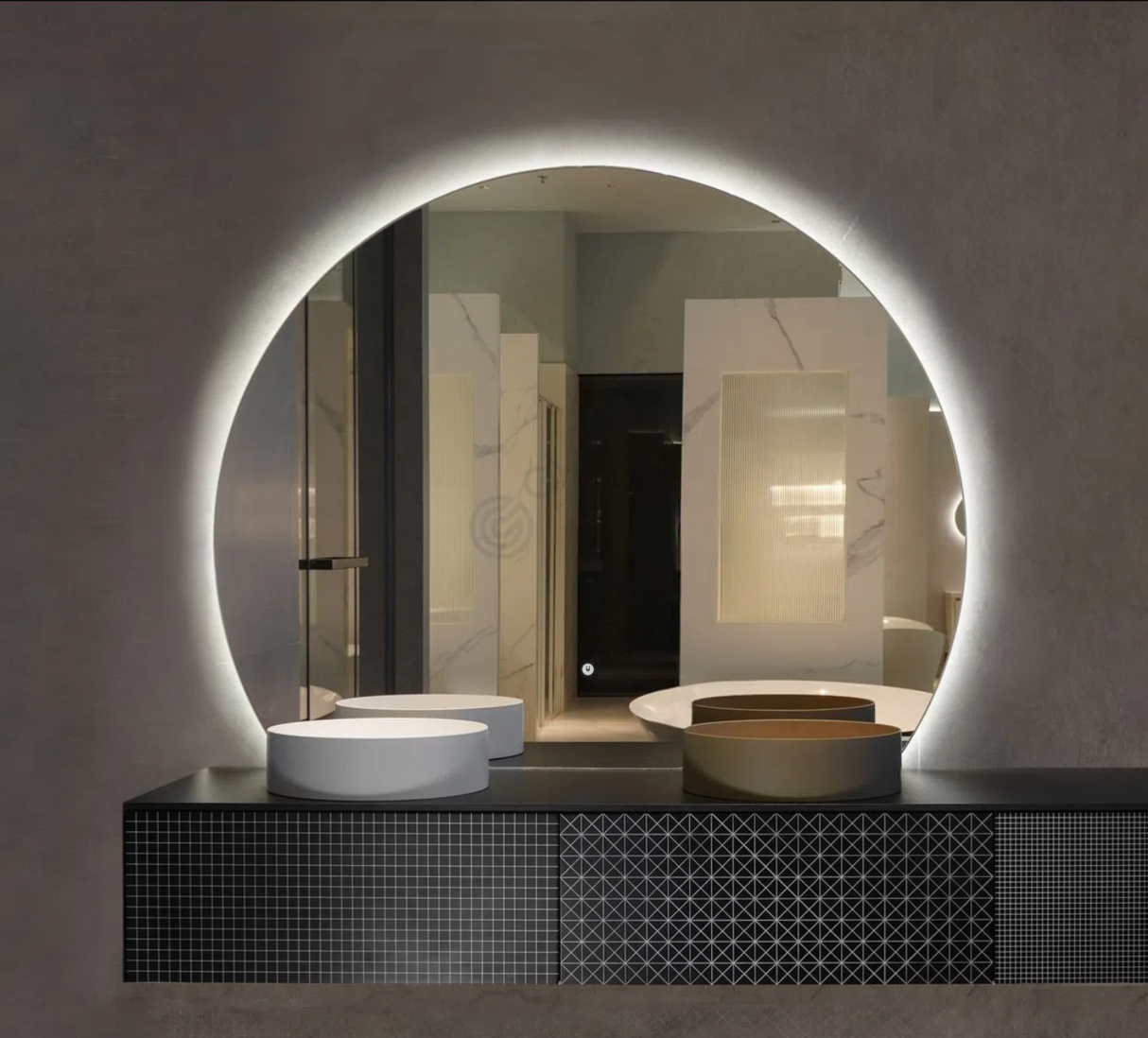 Kartell K-VIT Eclipse 800x700mm Semi Round LED Mirror- Chrome (EC8070)