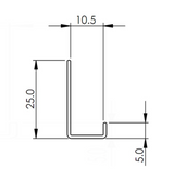 AKW Alveo PVC Wall Panel Profiles 2500mm Satin Aluminium – Choice of Profile, photo 8