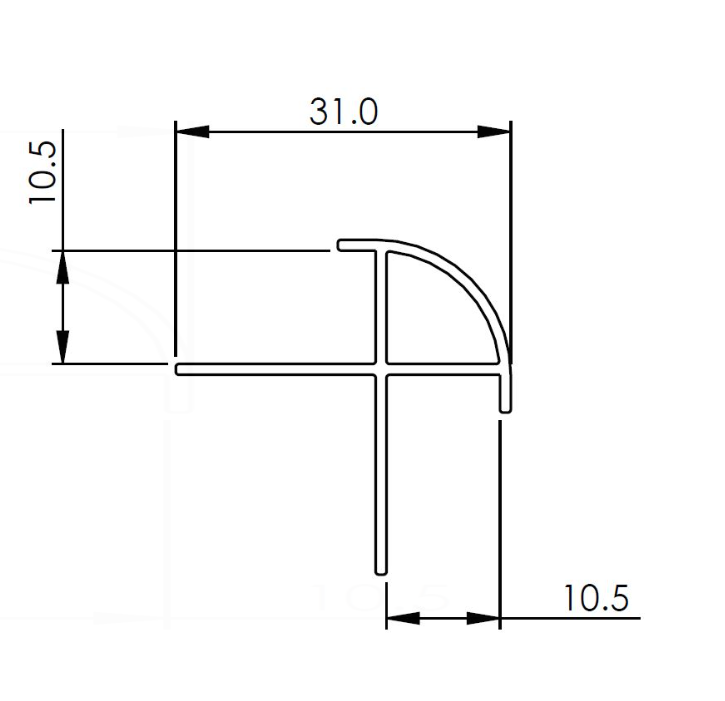 AKW Alveo PVC Wall Panel Profiles 2500mm Satin Aluminium – Choice of Profile, photo 4