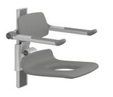 Pressalit PLUS shower seat – 450 mm Manual – Back & Armrests, With Aperture, Anthracite