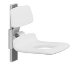 Pressalit PLUS shower seat – 450 mm Manual – Backrest Only, With Aperture, White