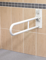 AKW 1800 Series Hinged Hairpin Folding Support Grab Rail 32mm White (01810WH)