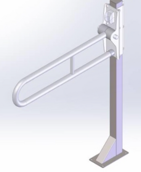 AKW 1800 Series Free Standing Pillar for Fold Up Rail – White