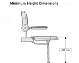 AKW 3000 Series Shower Seat with Grey Padded Back and Arms (03131P)