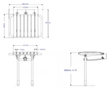 AKW Bama Slatted Compact Fold up Seat Grey (02020MG-LS)