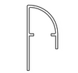 AKW Marlbrook Radiused Edging Strip End Cap for Wall Panels – Aluminium or PVC
