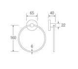 AKW Towel Ring 160mm Diameter - Stainless Steel (03SS-TOWR)