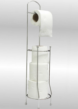 AKW Free Standing Toilet Roll Holder Silver (23651)