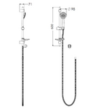 AKW Standard Shower Kit With Rail and 1.5m hose (30820)